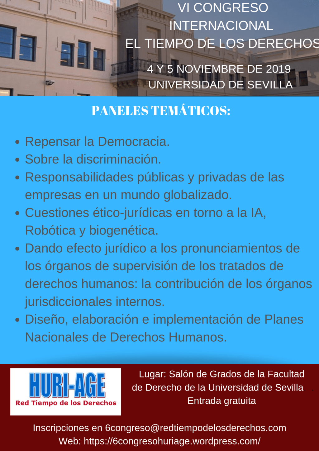 La Universidad de Sevilla acoge un Congreso internacional sobre Derechos Humanos
